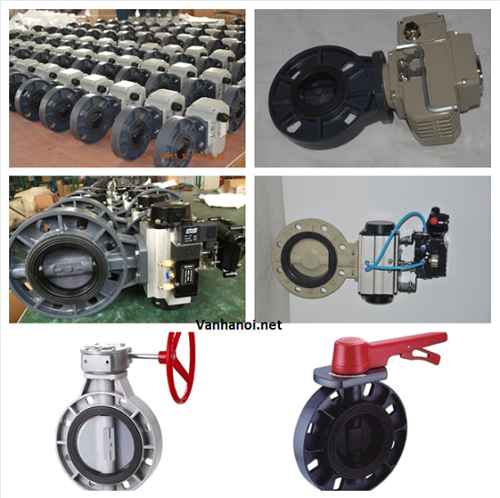 Van bướm nhựa PVC tay gạt, tay quay, điện