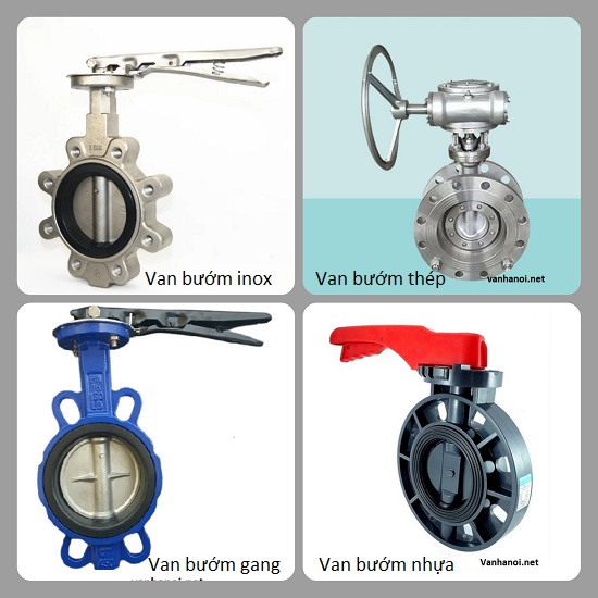 van bướm wafer theo chất liệu