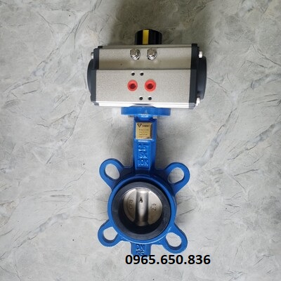 Van bướm gang điều khiển khí nén Hàn Quốc