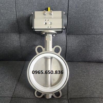 Van bướm inox điều khiển khí nén Hàn Quốc