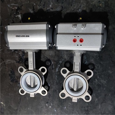 Van bướm inox khí nén tác đồng đơn