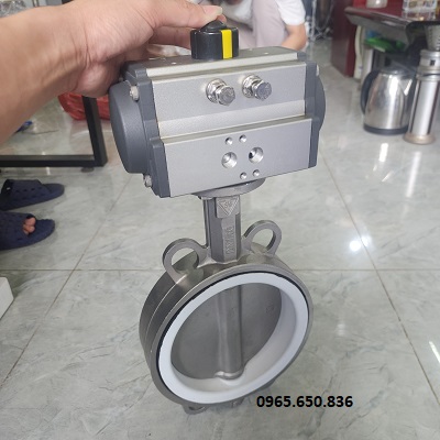 Van bướm inox khí nén tác động kép