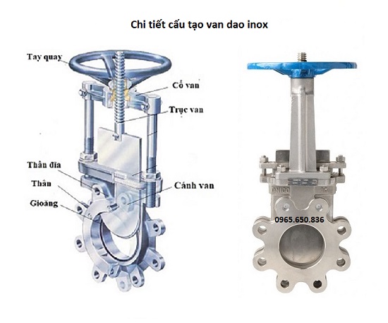 cấu tạo van cổng dao inox