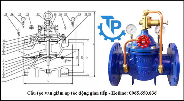 Cấu tạo van giảm áp tác động gián tiếp