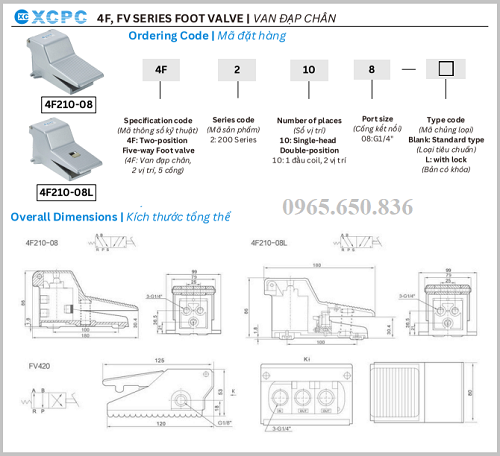 Catalog van đạp chân khí nén