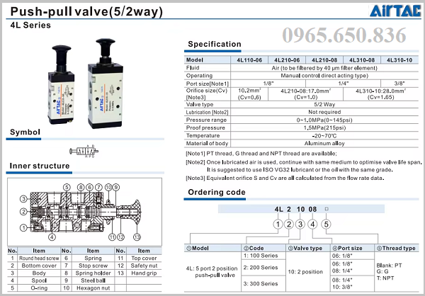 Catalog van kh&iacute; n&eacute;n 4L210-08