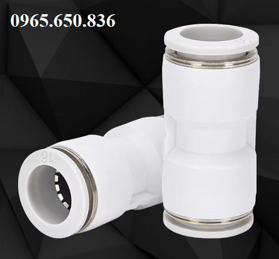 Đầu nối thẳng khí nén PU trắng