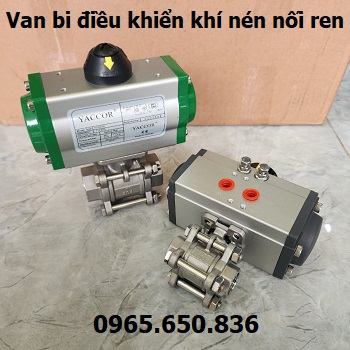 van bi điều khiển khí nén nối ren