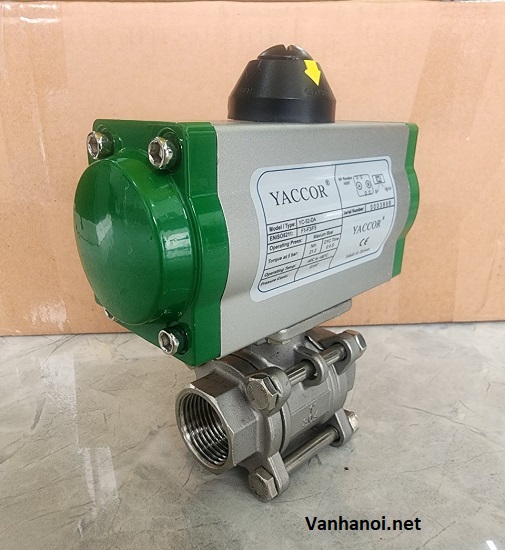 van bi nối ren điều khiển khí nén