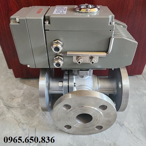 Van bi 3 ngã mặt bích điều khiển điện