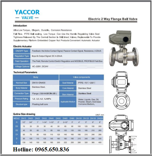 Catalog van bi mặt bích 2 ngã điều khiển điện