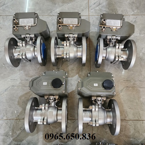 Van bi 2 ngã mặt bích điều khiển điện