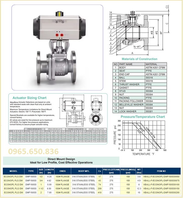 Catalog van bi điều khiển khí nén mặt bích