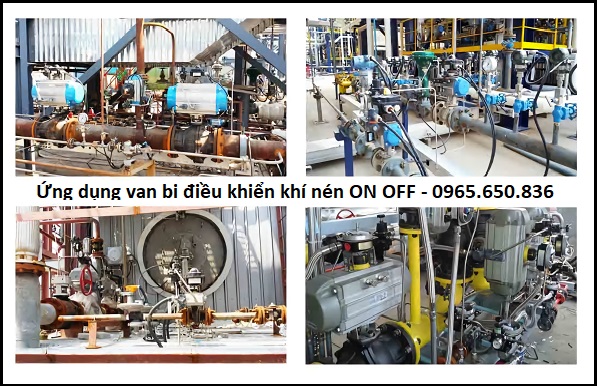 Ứng dụng van bi điều khiển khí nén ON OFF