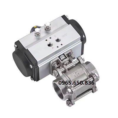 Van bi inox điều khiển khí nén hóa chất axit