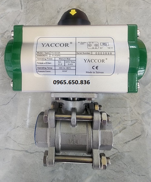 Van bi inox nối ren điều khiển khí nén