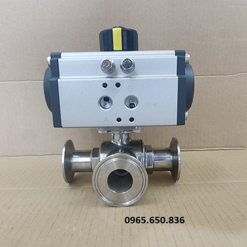 Van bi vi sinh 3 ngã điều khiển khí nén