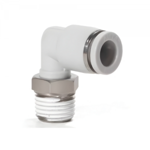 Đầu nối góc PL inox màu trắng