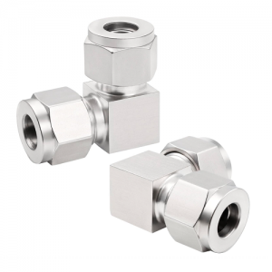 Đầu nối inox 90 độ có 2 đầu siết hạt bắp