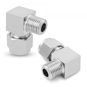 Đầu nối inox 90 độ có 1 đầu siết hạt bắp 1 đầu ren ngoài