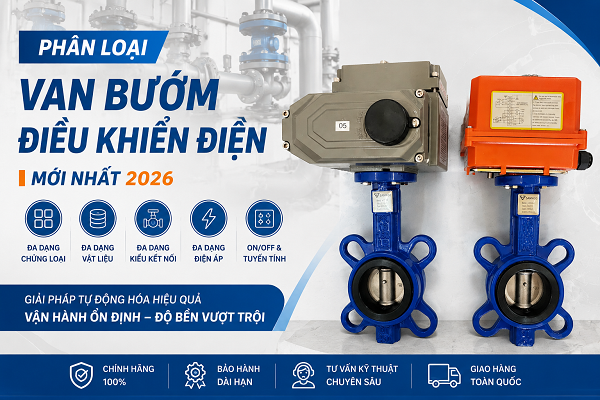 Phân loại van bướm điều khiển điện